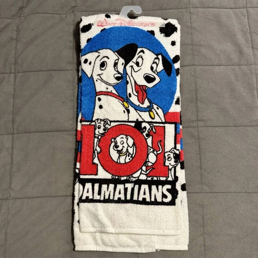 Vintage Disney 101 Dalmatians Towel & Washcloth‎ Set NWT Puppy Pongo